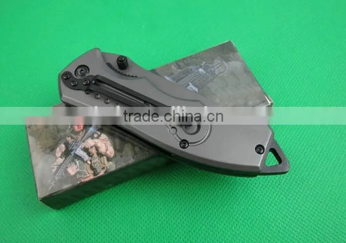 OEM titanium surface folding knife with 5CR13MOV blades