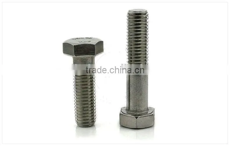 Made in china stainless steel hex head bolt 316