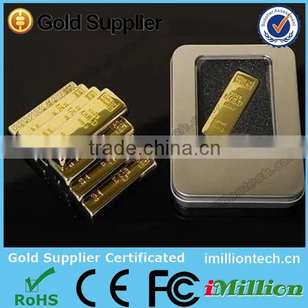 Gift golden bar Promotion Metal USB flash memory, Metal USB Stick, gift usb