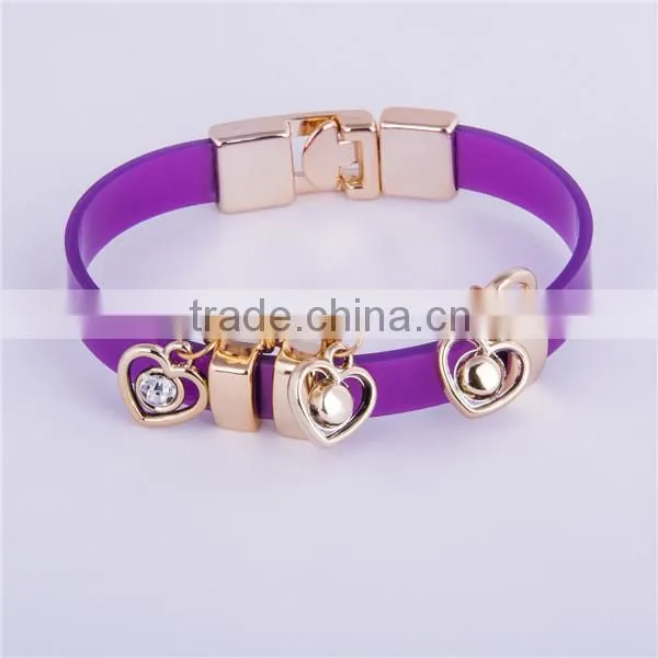 2016 Braided Purple Silicone Custom Silicone Bracelets