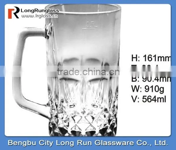 LongRun 12oz 2014 ppular bar use glass beer cups glass mug with high quality