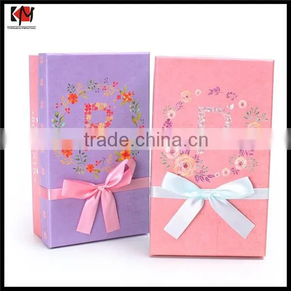 Customized Rigid Paper Folding Gift Box with Ribbon Closure