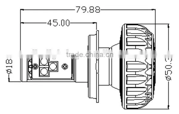 Super brightness good quality 3S headligt type and H4 led auto headlamp for selling