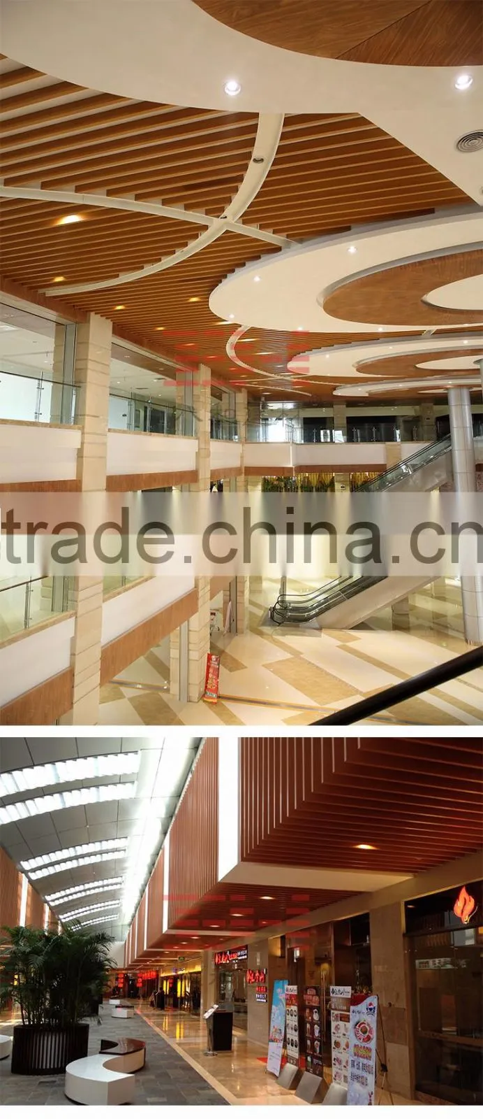 Building materials wood finish aluminum baffle ceiling