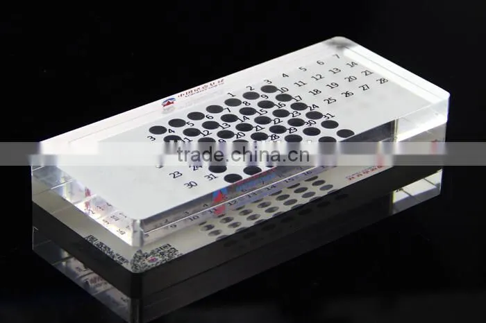 2016 acrylic desk calendar block
