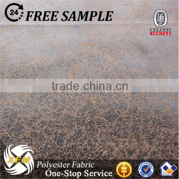 Polyester Bronzed Faux Suede Leather Fabric for Upholstery