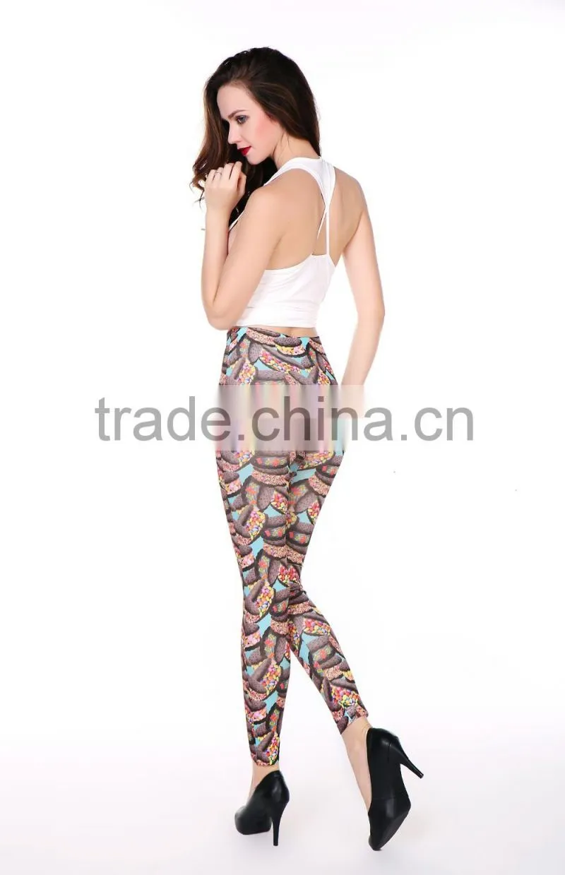 Colorful design beautiful pattern hot wholesale women fitness sexy leggings tights