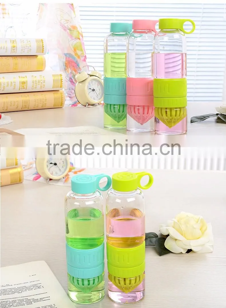 Portable My Water Bottle Heat Resistant 500 ml Glass Juice Fruit Infuser Water Bottle