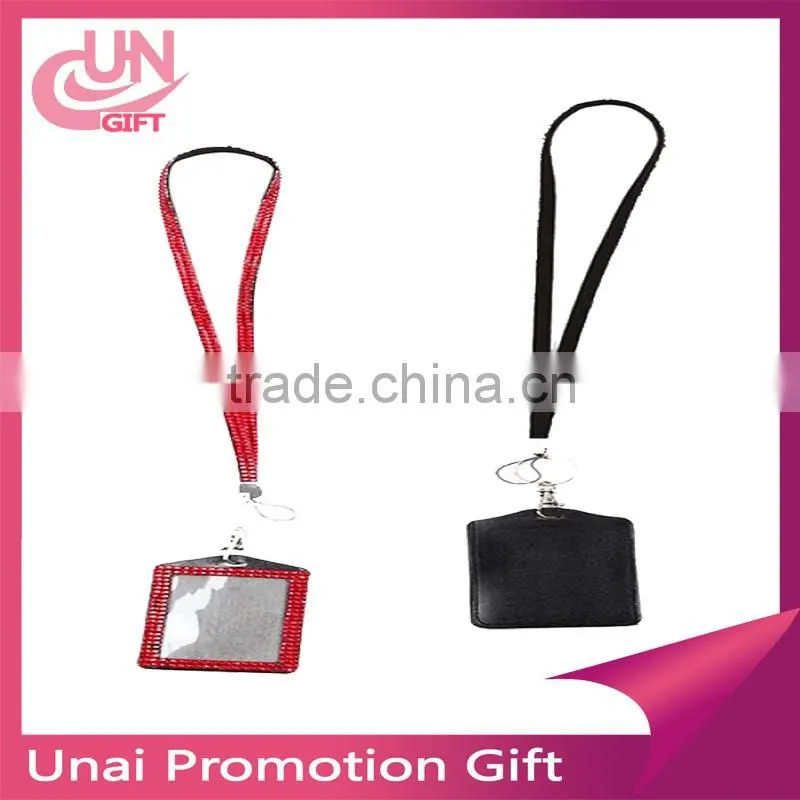 Fashion blinking light rhinestone lanyards with id badge holder