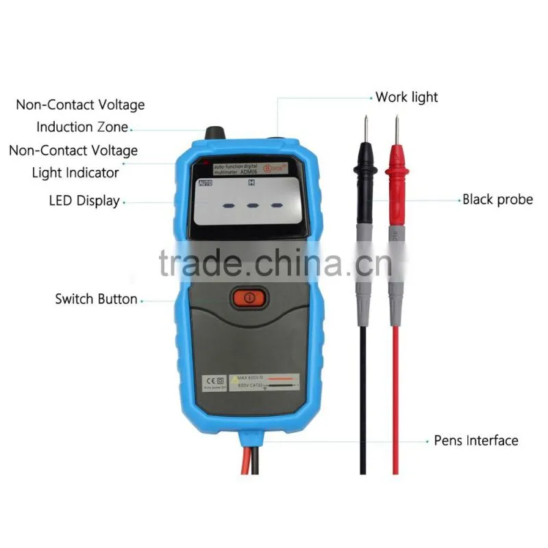 New Bside ADM06 Portable Auto Range Digital Multimeter AC/DC Voltmeter Continuity Test Non-contact Voltage