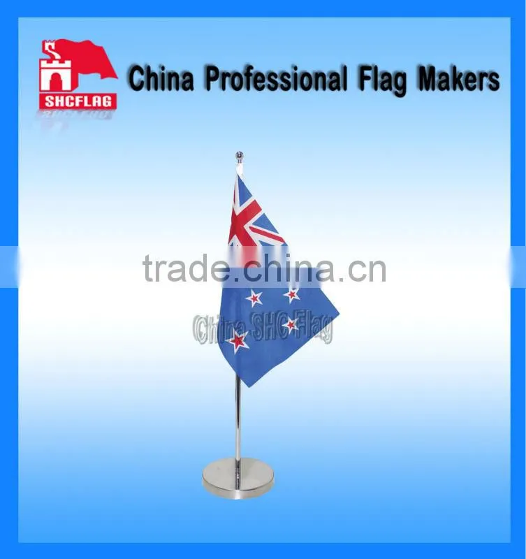 Factory Sale Polyester Wooden Flag Pole And Stand Table Flag