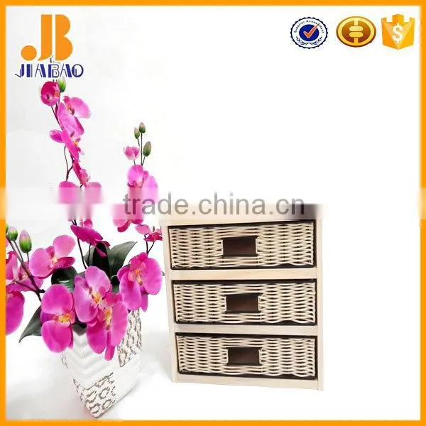 Rattan white storage cabinet