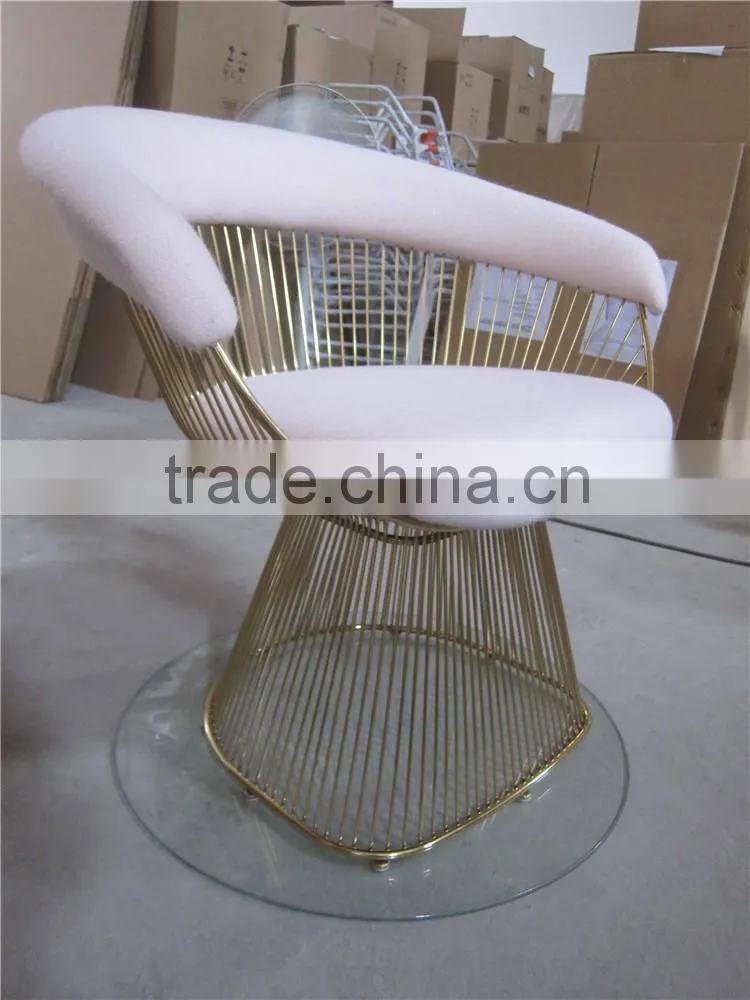 Warren Platner Style Wire Chair Golden Wire Chair