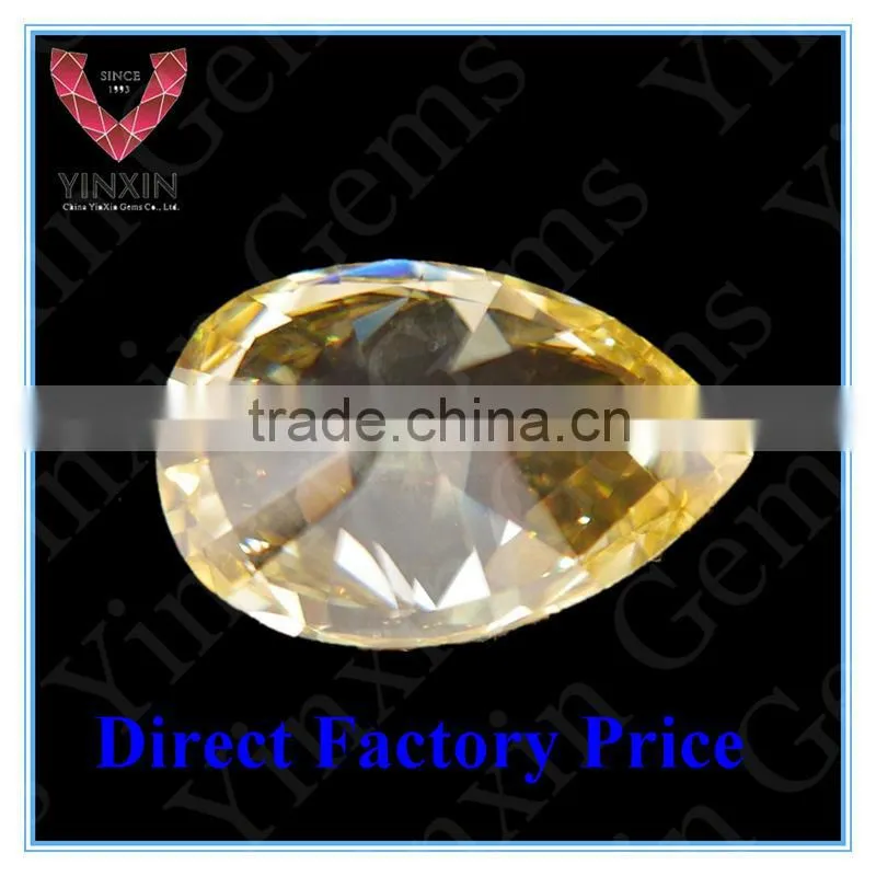 Loose 10x8mm CZ for Fashion Jewelry/Golden Yellow CZ Beads