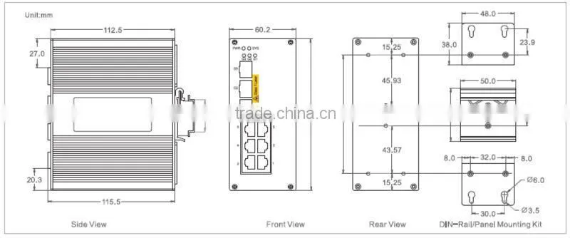 Supply OEM 6 Port 10/100/100Base TX and 3*1000M SFP Managed Industrial Fiber Optic Ethernet Switch i609A
