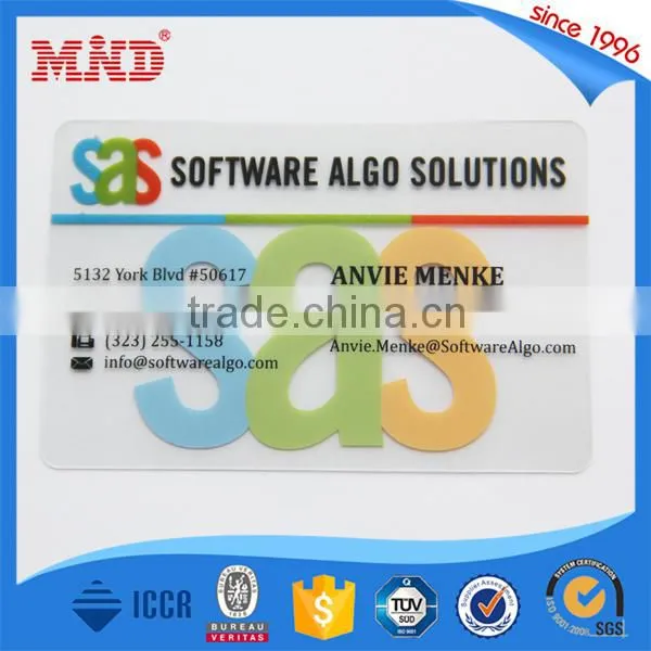 MDP309 plastic PVC transparent clear printed business card