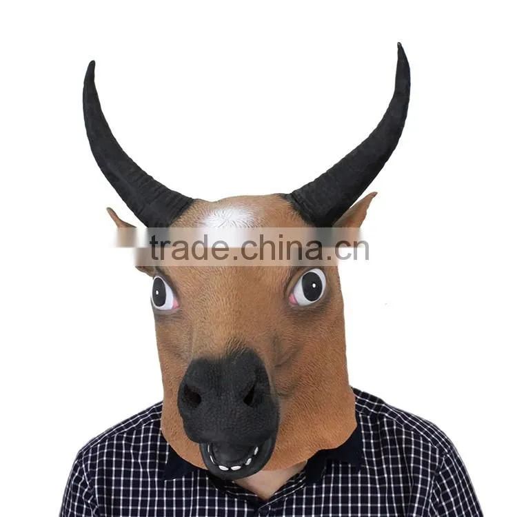 Manufacturers Full Head Rubber Animal Latex OX Bull Mask Halloween Minotaur Party Masks