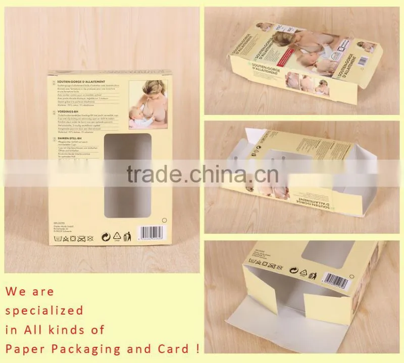 High quality folding coated paper lingerie packaging box