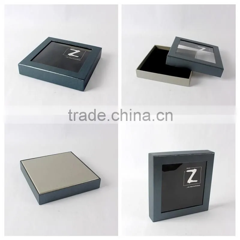 China manufacturer black carton paper box with PVC window