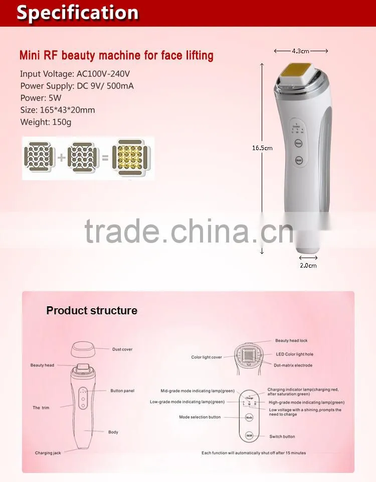 2016 New RF Portable Fractional Micro Needle RF device for skin rejuvenation