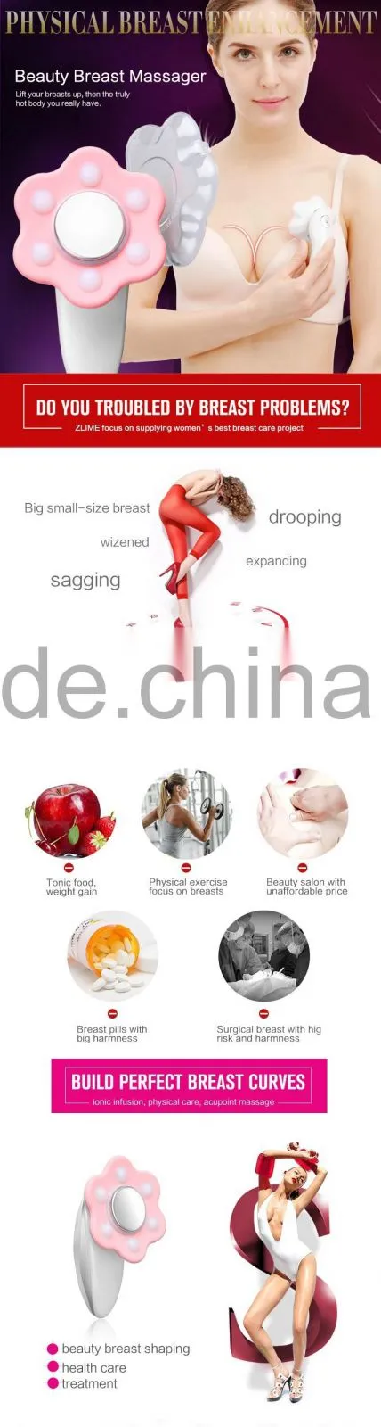 breast enlargement instruments for breast massager