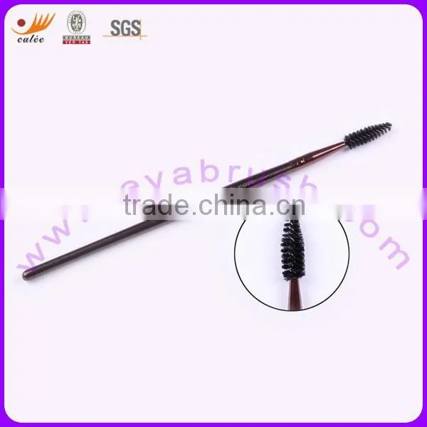 Nylon Hair Wooden Slim Handle Cosmetic Mascara Spoolie
