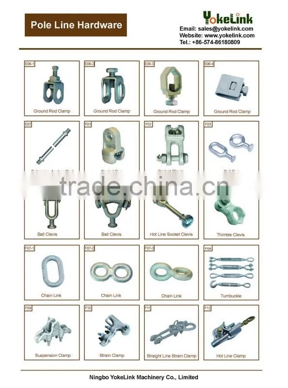 Pole Line Hardware Electric Power Fitting Assembly Guy Bolt Hot Dip Galvanized Screw Bolt Forged Thimble Eye Bolt