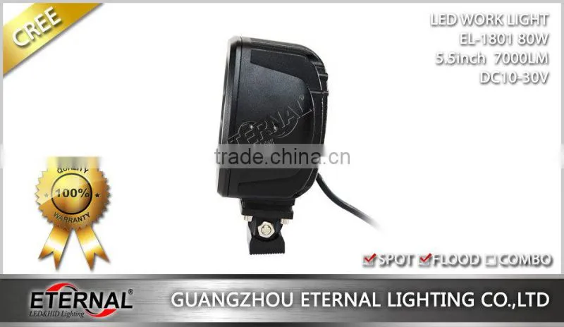 80W 5.5inch high power auto led work light heavy duty truck excavator light agriculture machinery equipment lamp