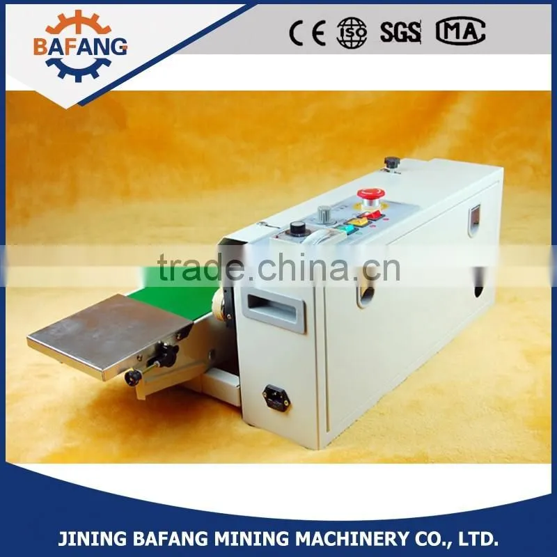 Continuous plastic bag sealing machine date code heat shrinking sealer