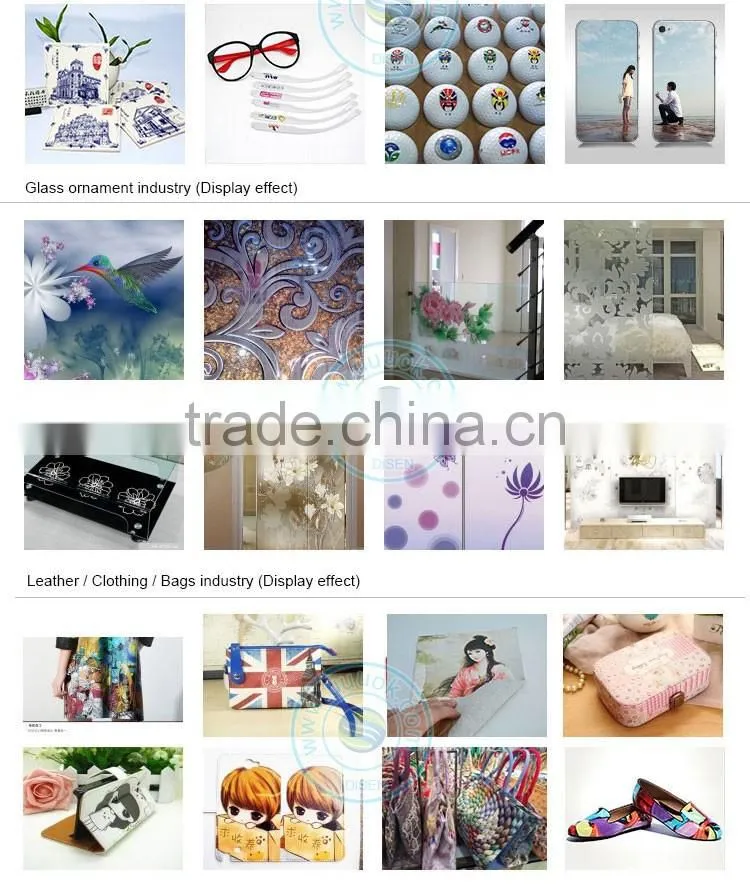 Multifunctional high speed UV 1.3*2.5M flat wood glass metal printer