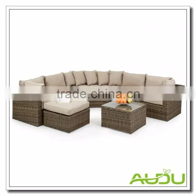 Audu Milano Large Rattan Garden Corner Sofa