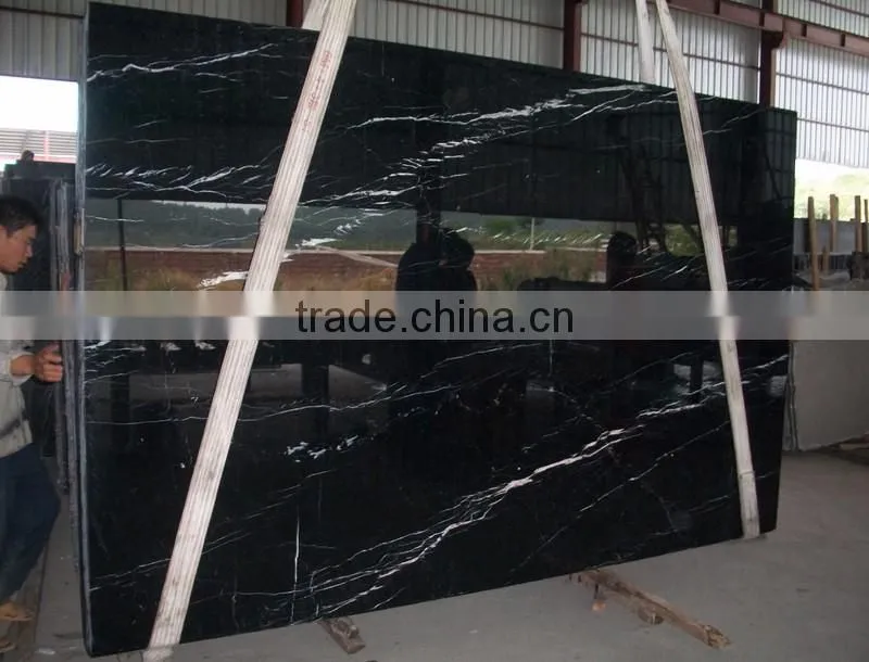 Hot sale black marquina marble slabs wall slab