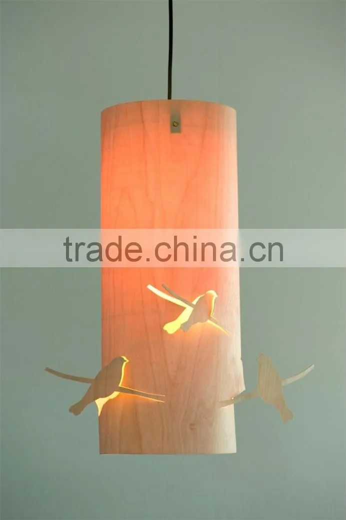 wooden lamp wooden bird light