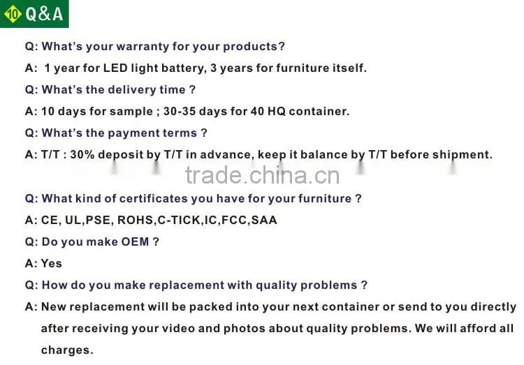 Wholesale Modern Decoration Colorful Nightclub Plastic LED Furniture /llluminated Plastic Outdoor Furniture For Parities