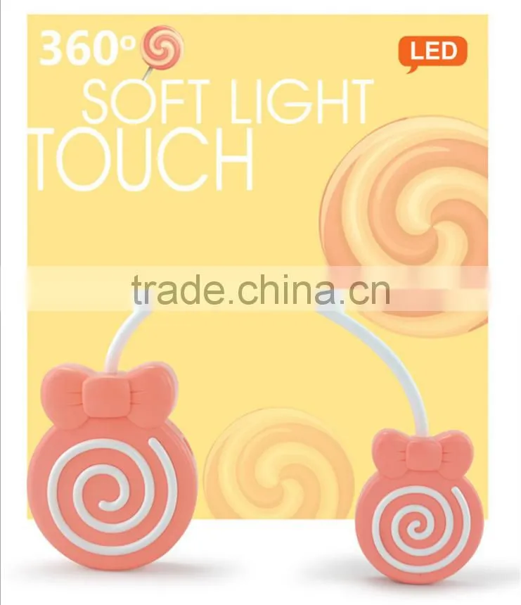 Cute Lollypop Shape Table Lamp With Touch Sensor, USD Charge LED Night Light For Study