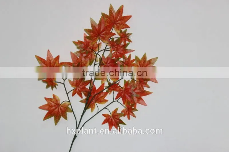 wholesale plastic artificial red maple leaves on the sale