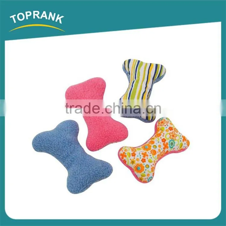 Custom printed soft pet chew toy stuffed plush bone toys for dog