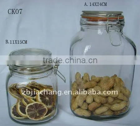clip lid glass storage jar