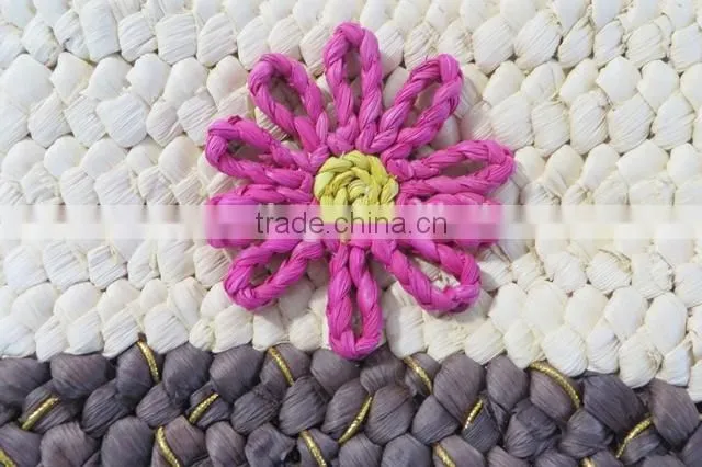 Natural material hand weaving girl straw bag for sale