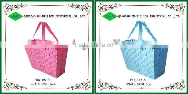 Handmade woven PE hollow pipe bag