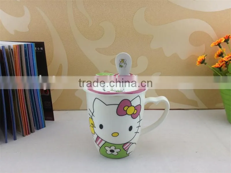 ceramic mug with spoon lovely cartoon design