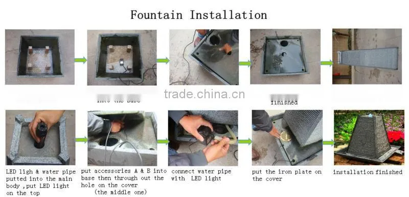 stone fountain waterfall garden home decoration