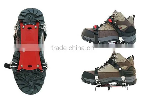 Fashion convenient ice spikes Anti-slip silicone rubber steel nail crampons