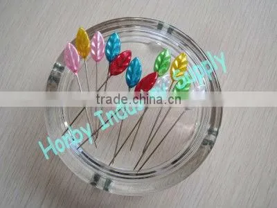 55mm Leaf Shape Pearl Head Millinery Pin