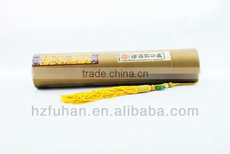 Customized round paper tea box with decoration