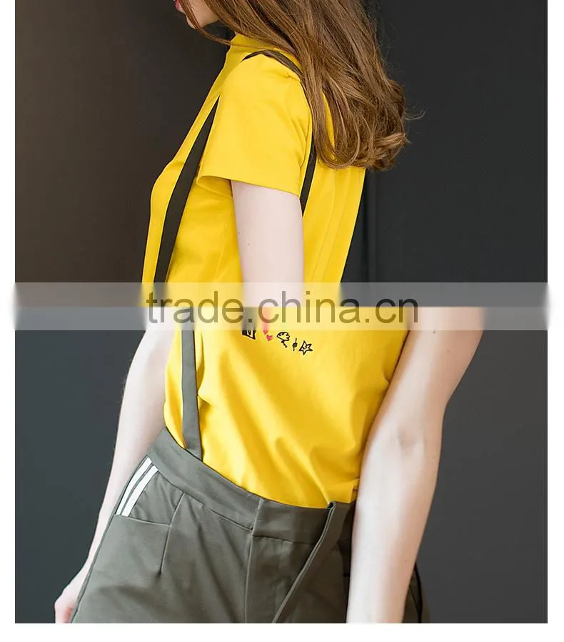 Custom Cotton Printing T shirts Cartoon White O-neck T shirt Women