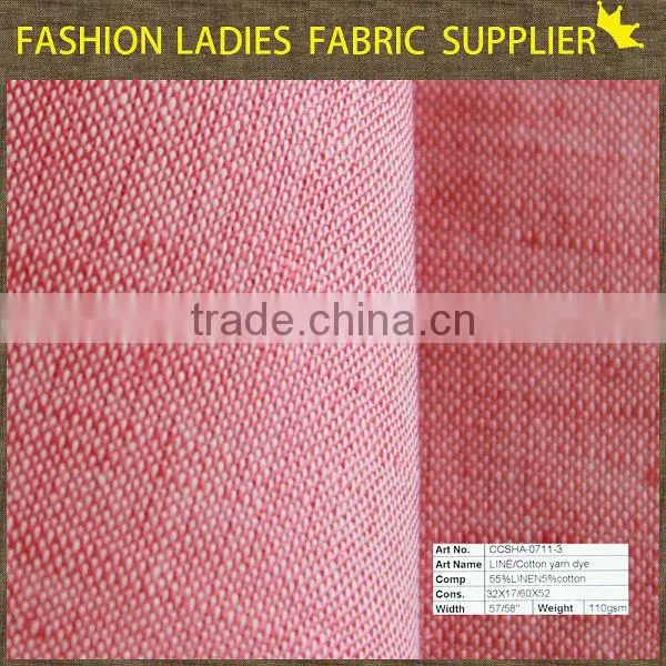 shaoxing cicheng fashion cotton linen fabric, linen pants skirt