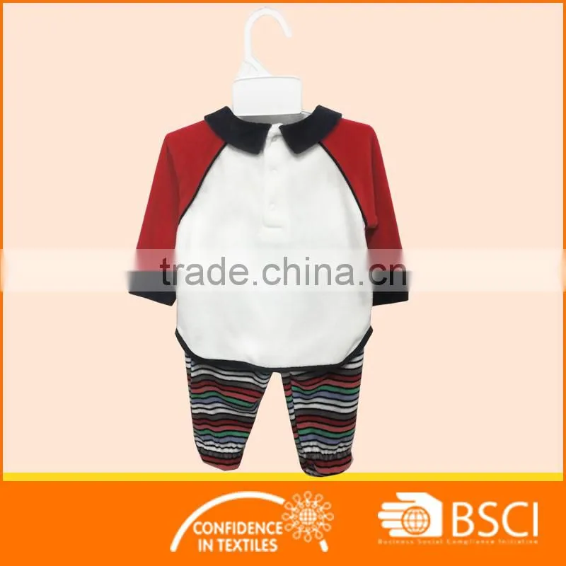 wholesale children clothes set velour with foot kids sleepwear