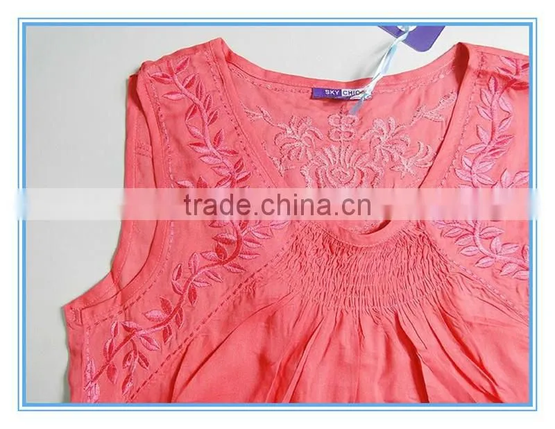 New Fashion Tank Top Cotton Blouse Designs For Women Summer 2016