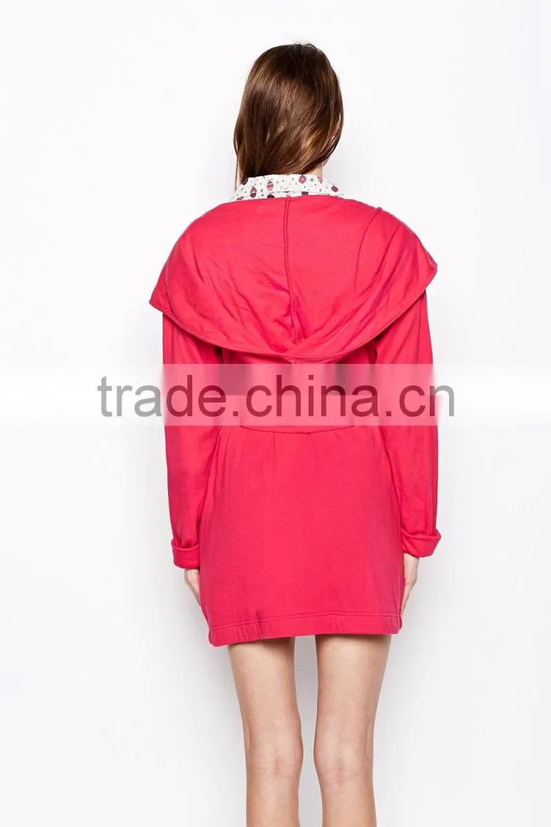 Rose pink blank women hooded pajamas